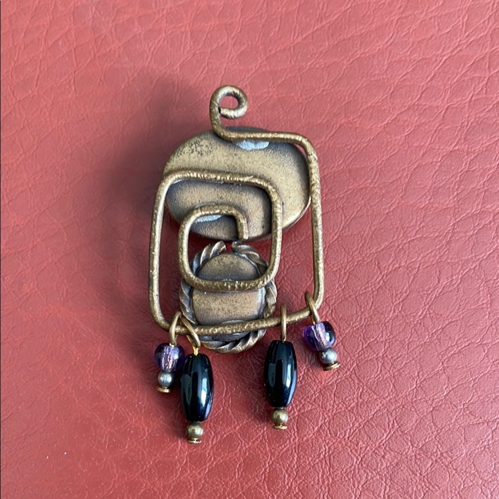 Elegant Turquoise and Purple Pendant - Picture 2 of 2